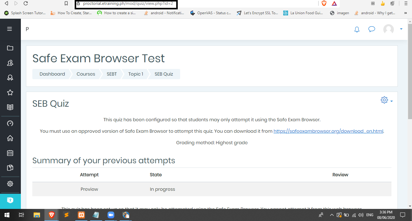 safe exam browser seb configuration file